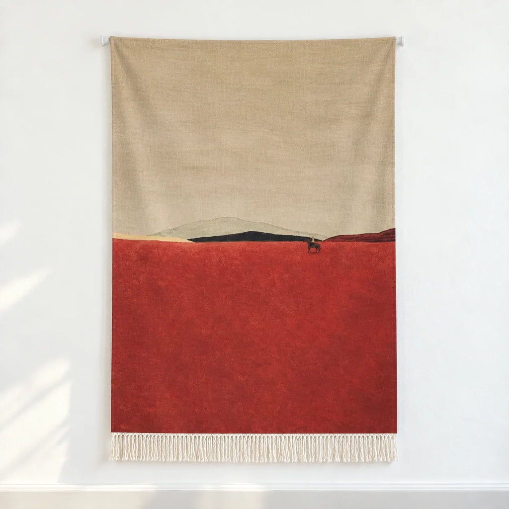 A leisurely horseback ride · Custom Woven Blanket