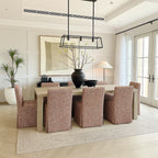 Atelier Coral WX8008 - 04 | Long-Skirt Dining Chair Slipcover