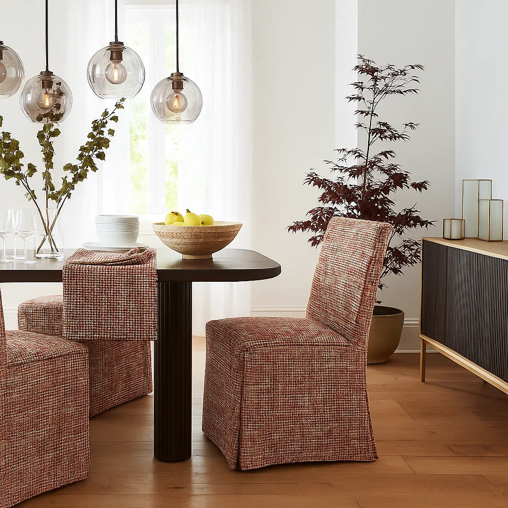 Atelier Coral WX8008 - 04 | Long-Skirt Dining Chair Slipcover