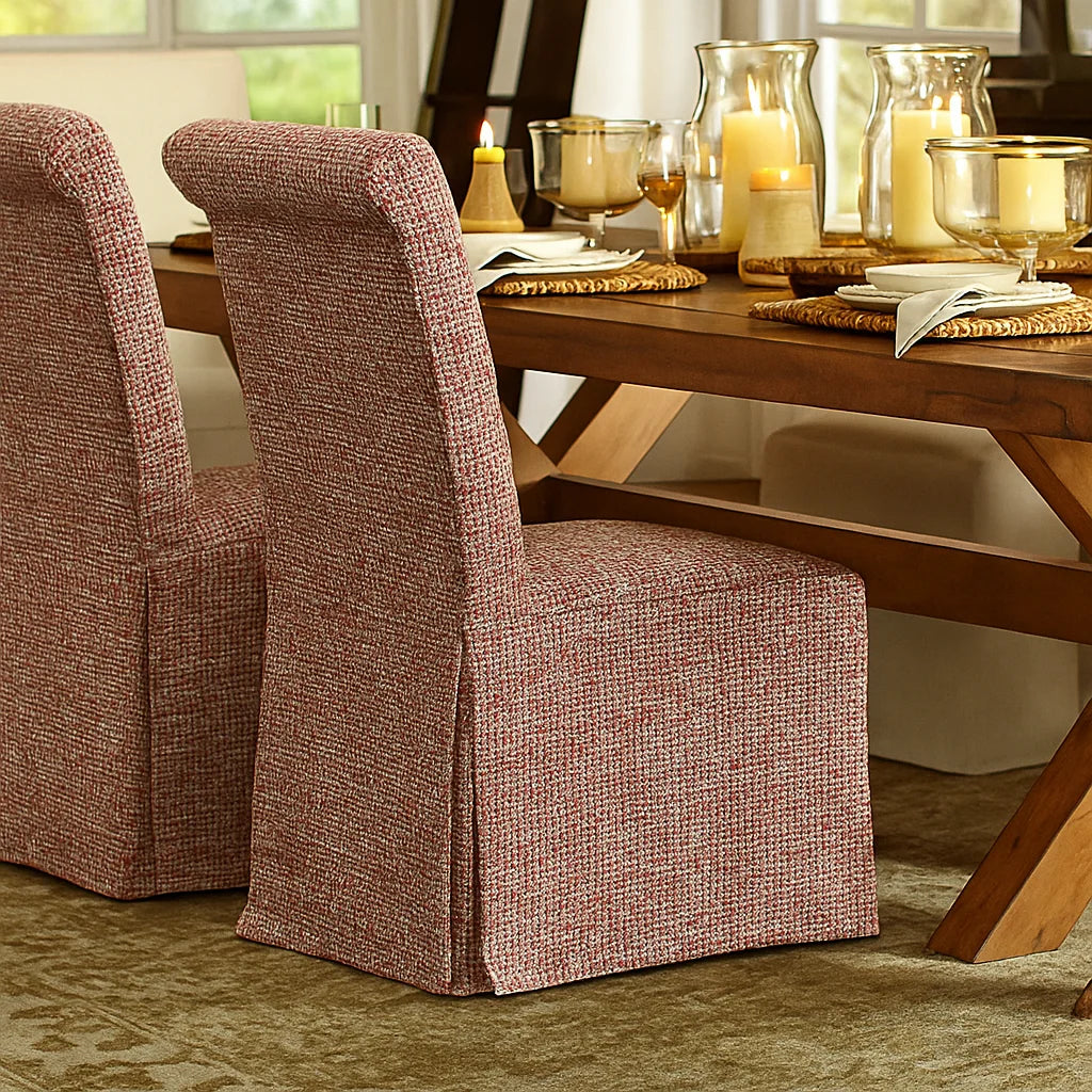 Atelier Coral WX8008 - 04 | Long-Skirt Dining Chair Slipcover