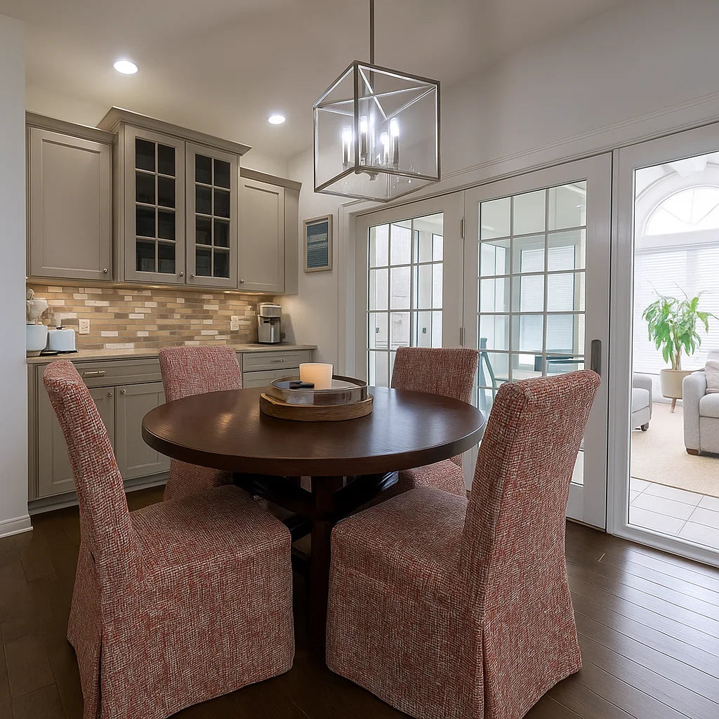 Atelier Coral WX8008 - 04 | Long-Skirt Dining Chair Slipcover