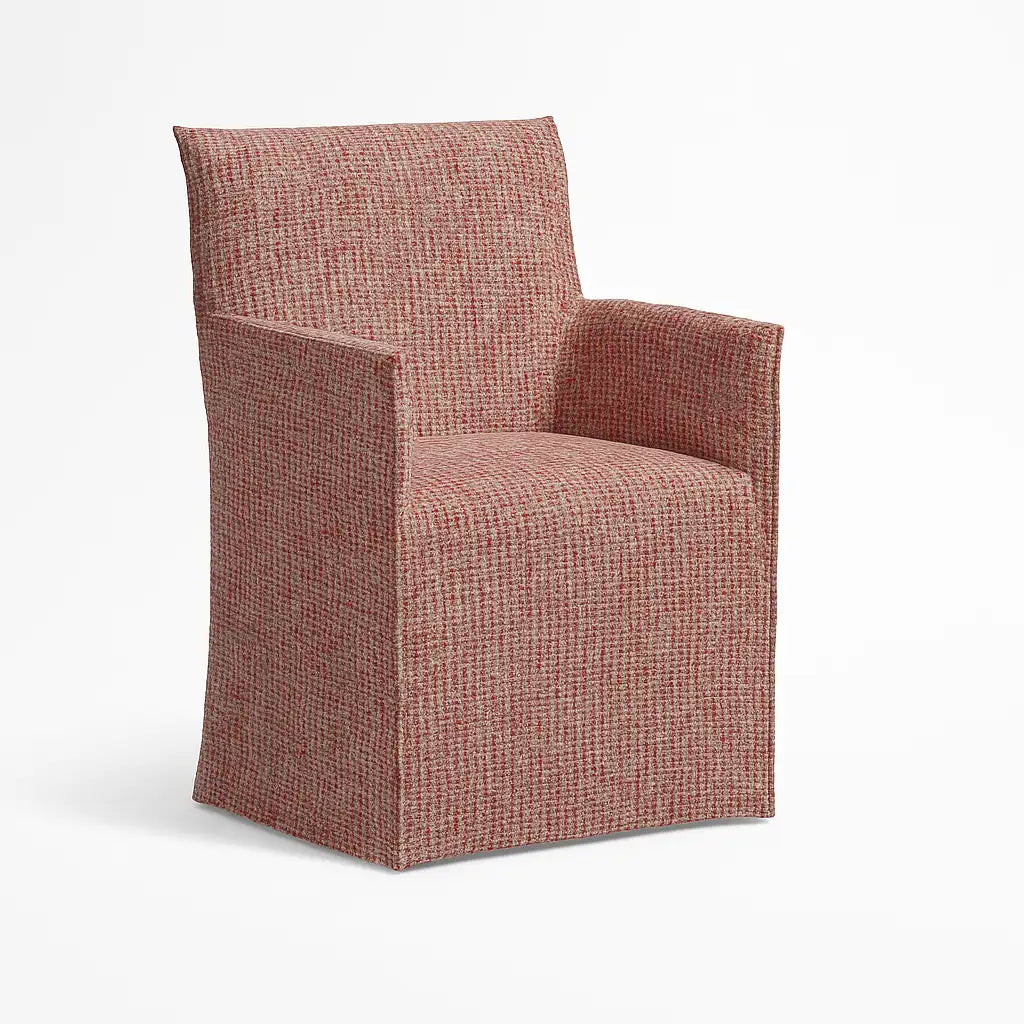 Atelier Coral WX8008 - 04 | Long-Skirt Dining Chair with armrest Slipcover