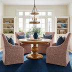 Atelier Coral WX8008 - 04 | Long-Skirt Dining Chair with armrest Slipcover