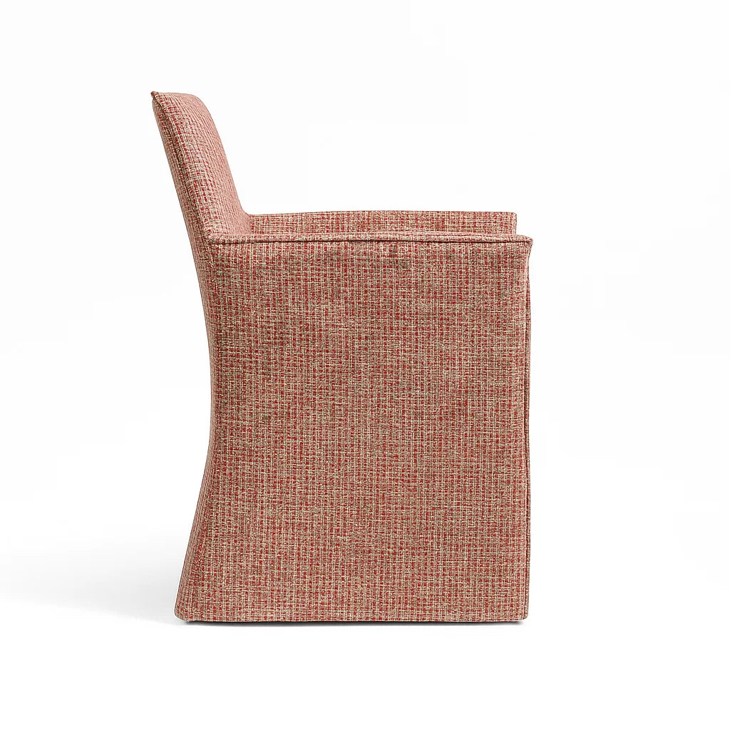 Atelier Coral WX8008 - 04 | Long-Skirt Dining Chair with armrest Slipcover
