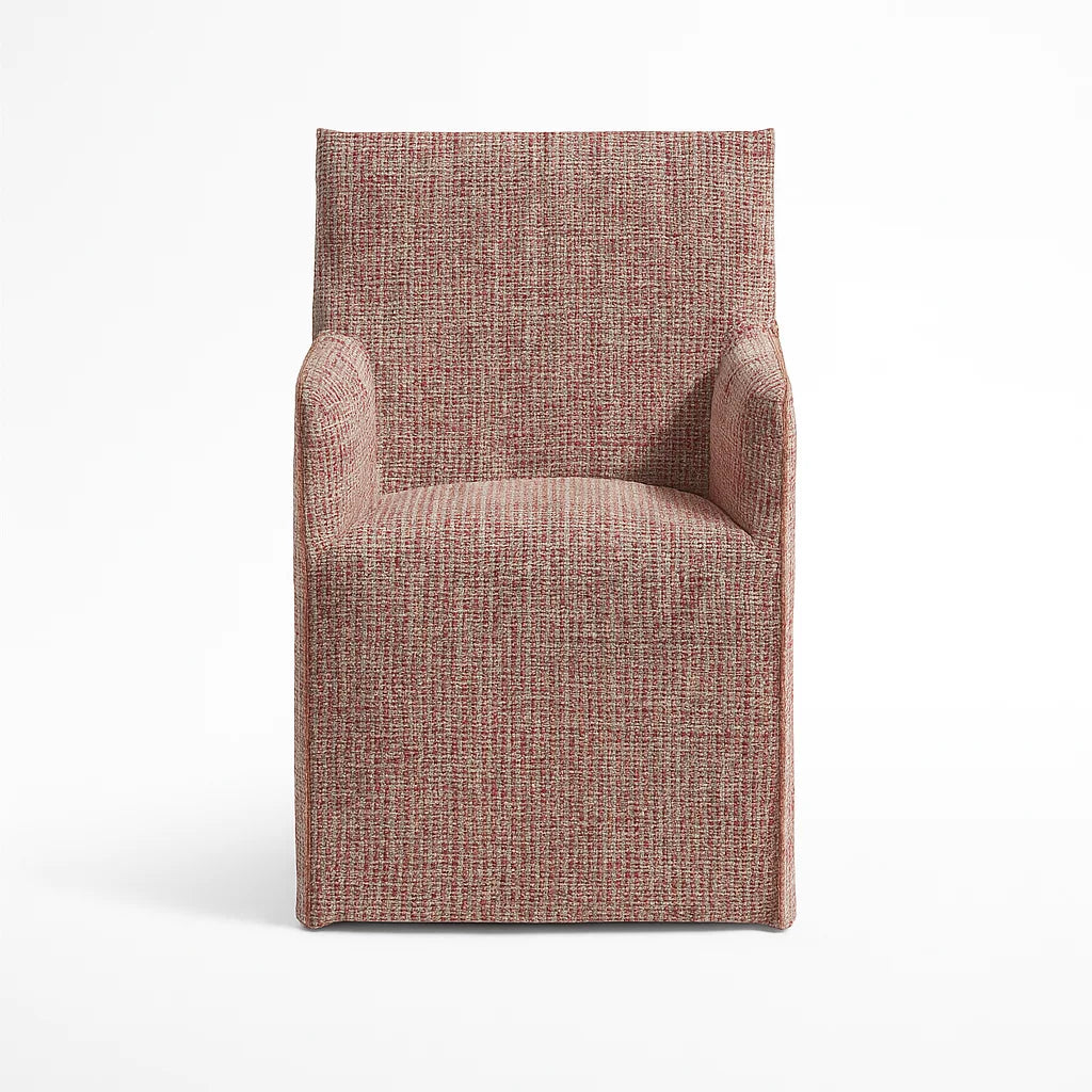 Atelier Coral WX8008 - 04 | Long-Skirt Dining Chair with armrest Slipcover