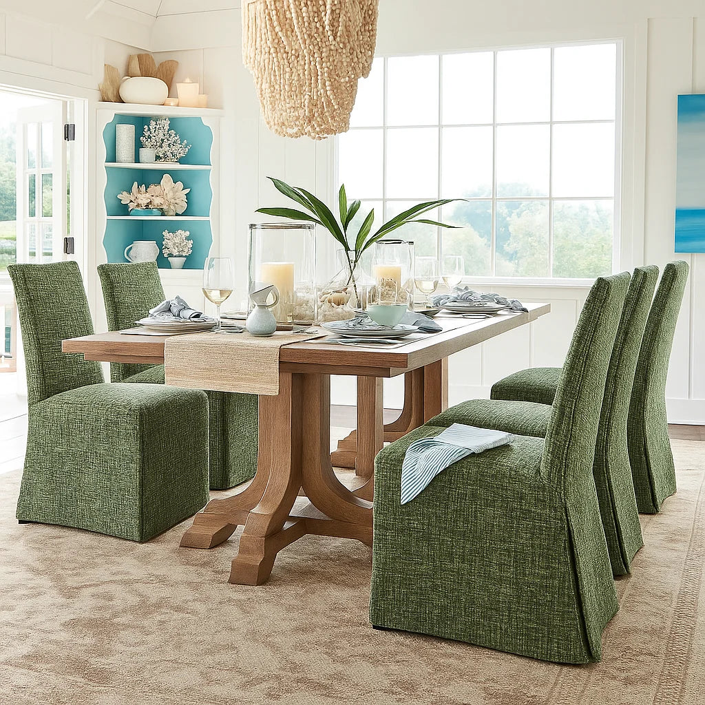 Atelier Olive WX8008 - 06 | Long-Skirt Dining Chair Slipcover