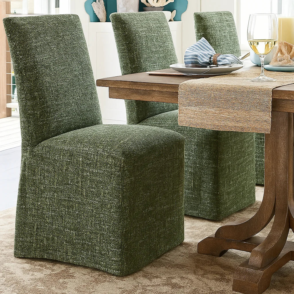 Atelier Olive WX8008 - 06 | Long-Skirt Dining Chair Slipcover