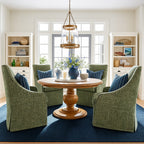 Atelier Olive WX8008 - 06 | Long-Skirt Dining Chair with armrest Slipcover