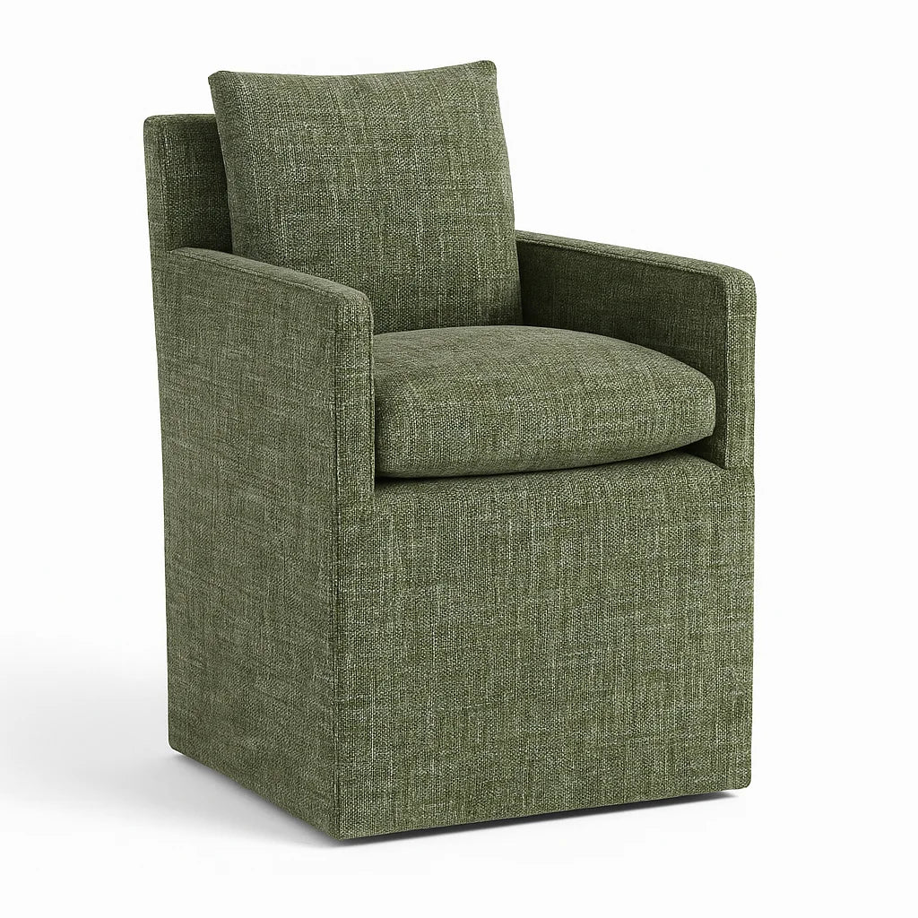 Atelier Olive WX8008 - 06 | Long-Skirt Dining Chair with armrest Slipcover