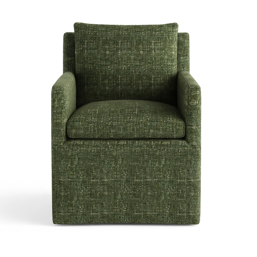 Atelier Olive WX8008 - 06 | Long-Skirt Dining Chair with armrest Slipcover