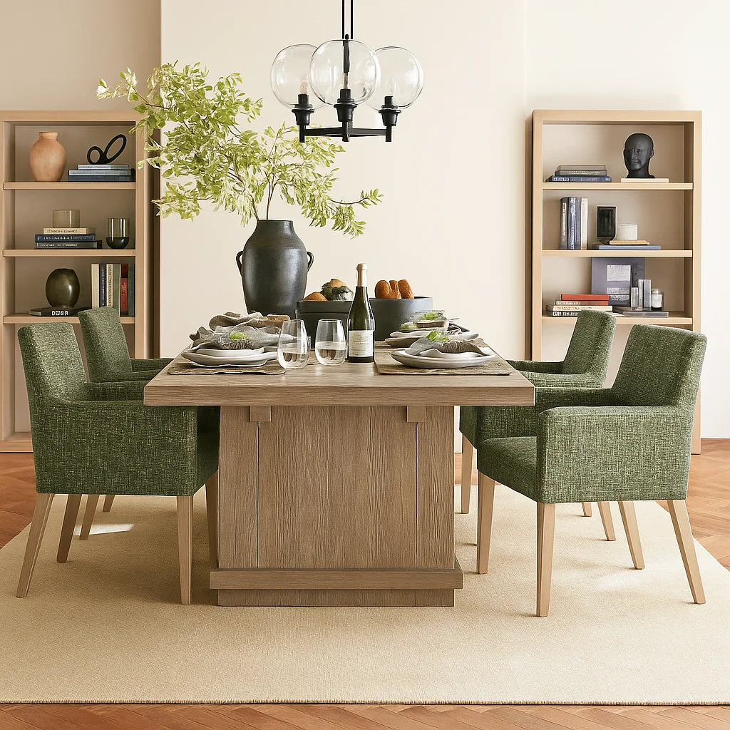 Atelier Olive WX8008 - 06 | Snug fit Dining Chair with armrest Slipcover