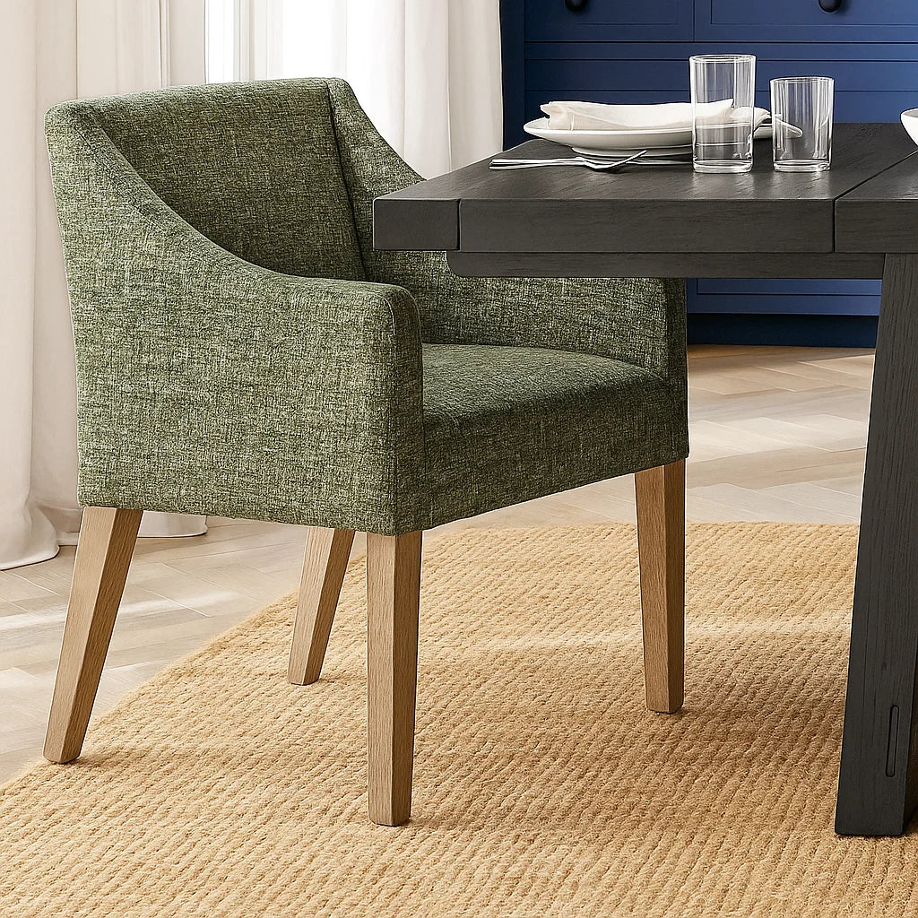 Atelier Olive WX8008 - 06 | Snug fit Dining Chair with armrest Slipcover