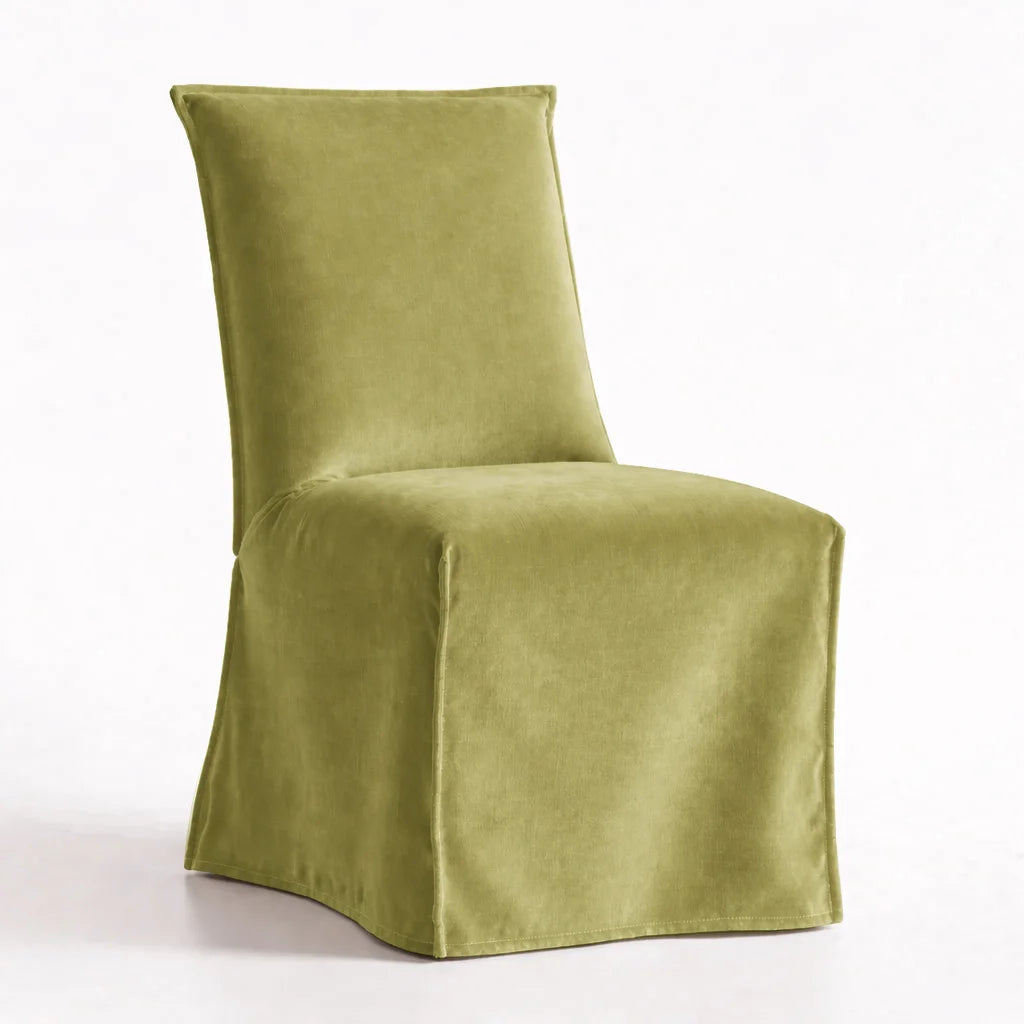 Avocado Green WB PBV2042 - 34 | Long-Skirt Dining Chair Slipcover