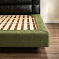 Stretch Herringbone Chenille Bed Frame Cover · Elastic Bands + Back Elastic