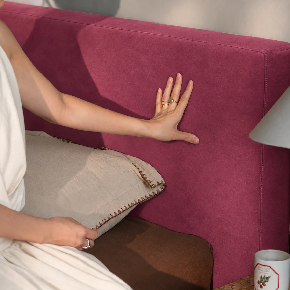 Berry Rose · Stretch-Fit Bed Headboard Cover