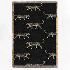 Black Cheetah with Golden Highlights · Custom Woven Blanket