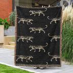 Black Cheetah with Golden Highlights · Custom Woven Blanket
