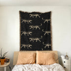 Black Cheetah with Golden Highlights · Custom Woven Blanket