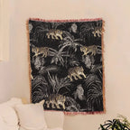 Black Jungle Tiger · Custom Woven Blanket