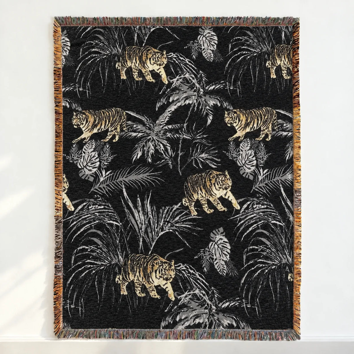 Black Jungle Tiger · Custom Woven Blanket