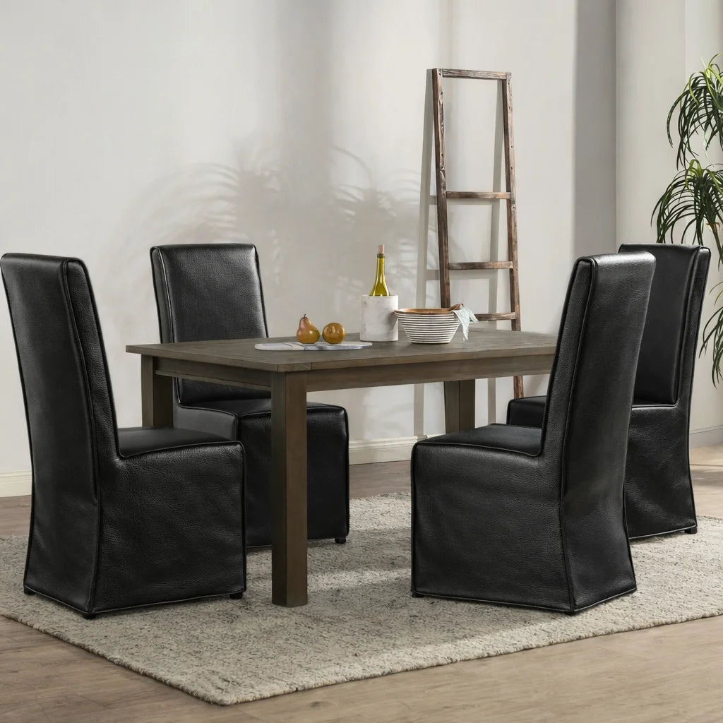 Black Minotti YX-40 | Long-Skirt Dining Chair Slipcover