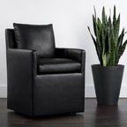 Black Minotti YX-40 | Long-Skirt Dining Chair with armrest Slipcover