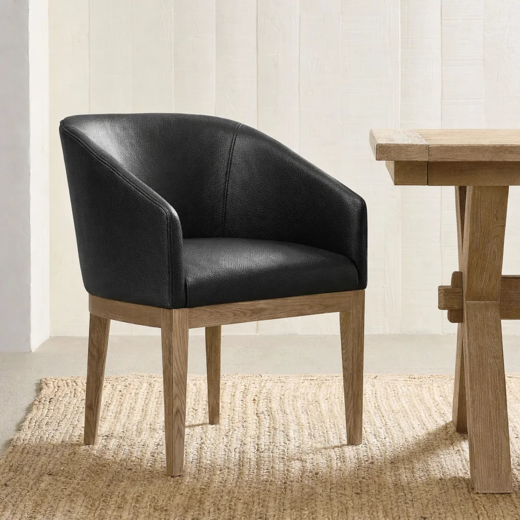 Black Minotti YX-40 | Snug fit Dining Chair with armrest Slipcover