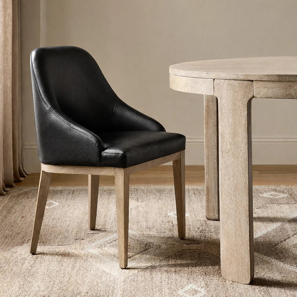 Black Minotti YX-40 | Snug fit Dining Chair with armrest Slipcover