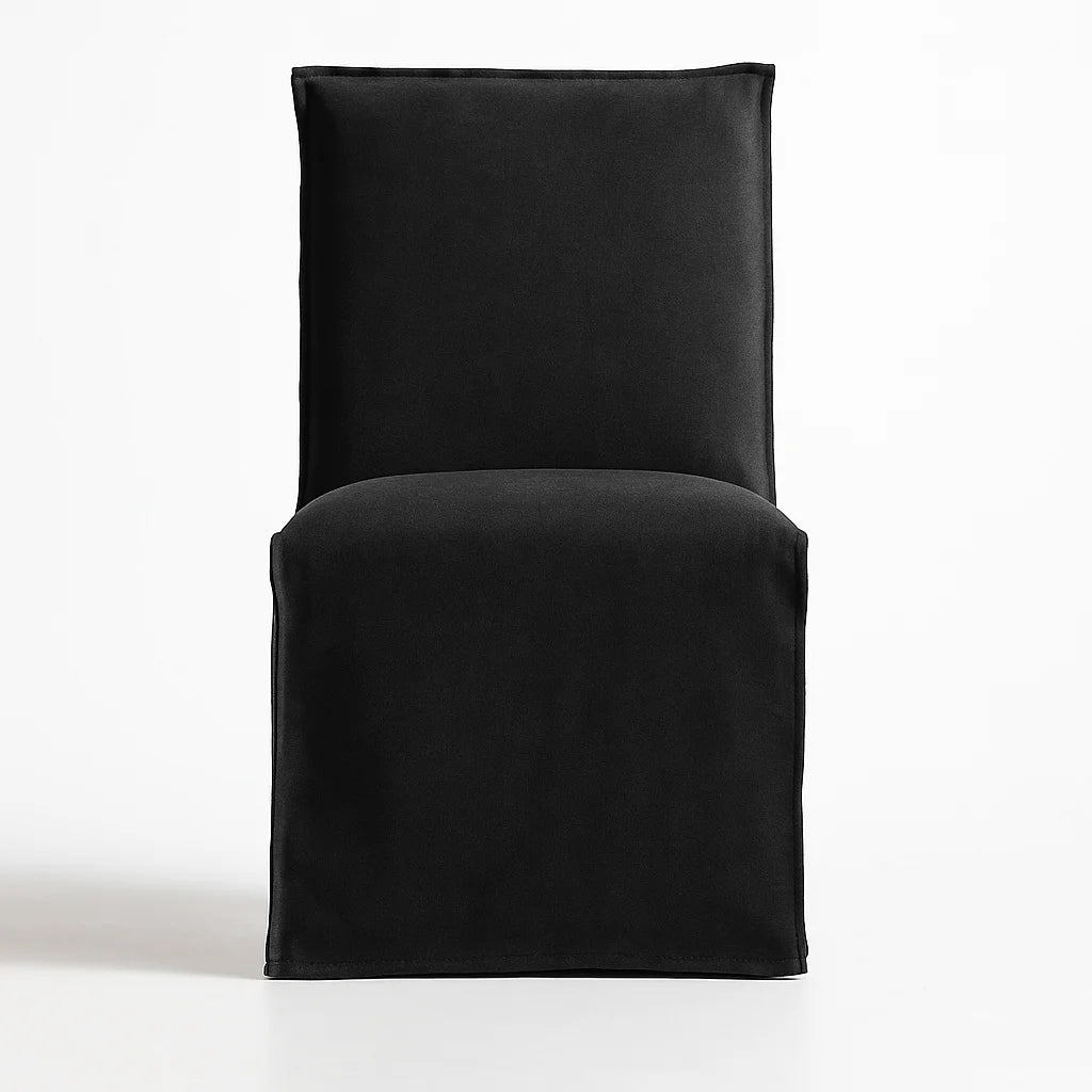 Black WB PBV2042 - 48 | Long-Skirt Dining Chair Slipcover