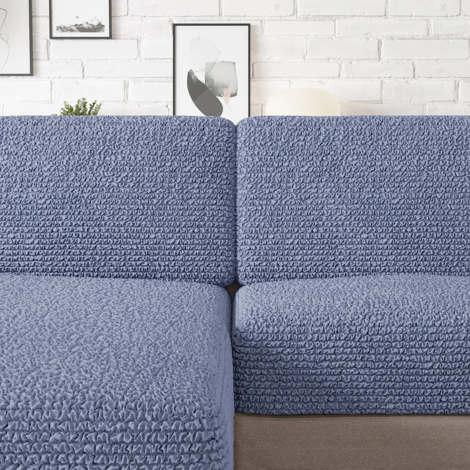 Housse de coussin de siège en microfibre bleue