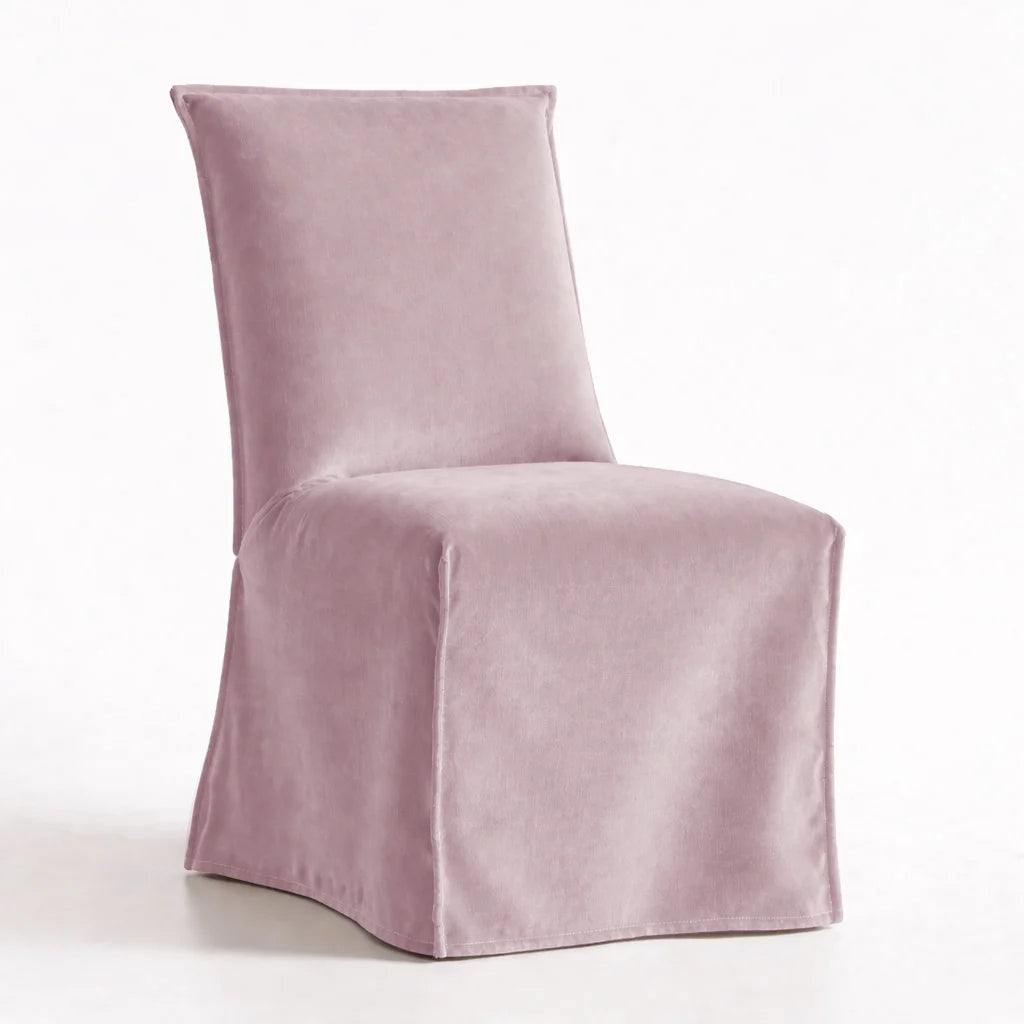 Blush Pink WB PBV2042 - 21 | Long-Skirt Dining Chair Slipcover