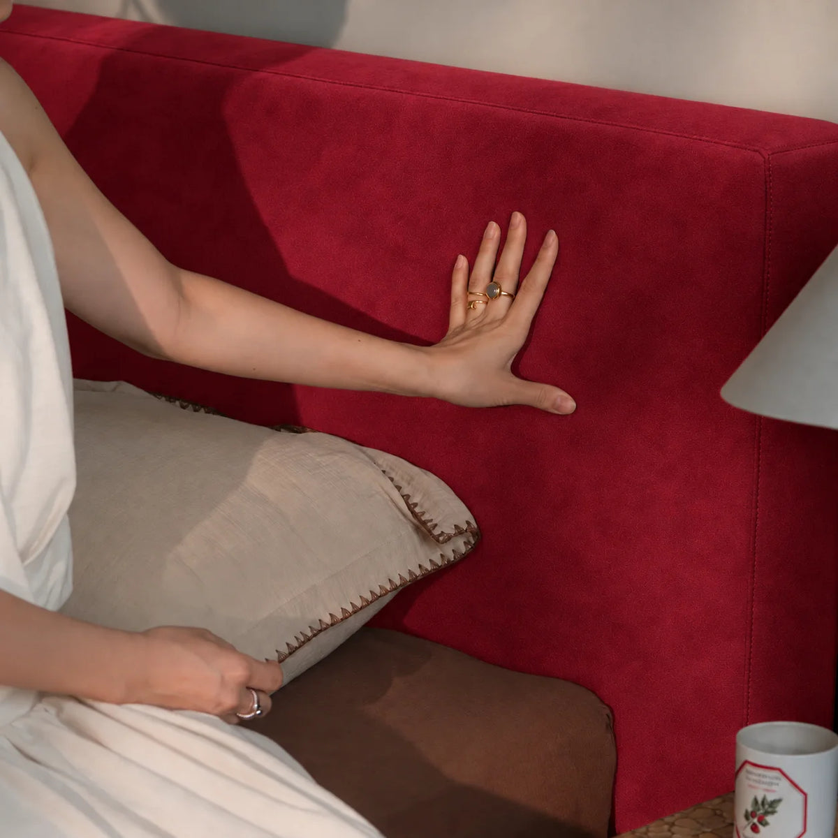 Burgundy · Stretch-Fit Bed Headboard Cover