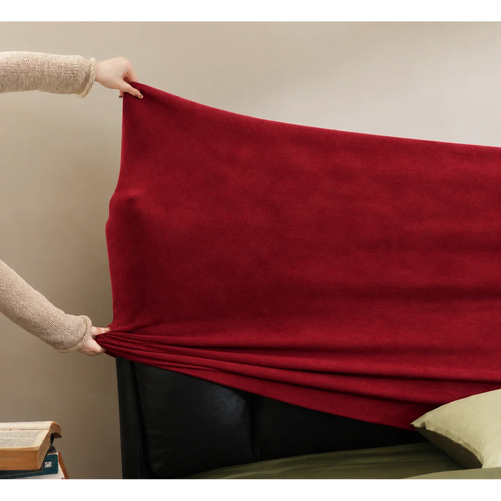 Burgundy · Stretch-Fit Bed Headboard Cover