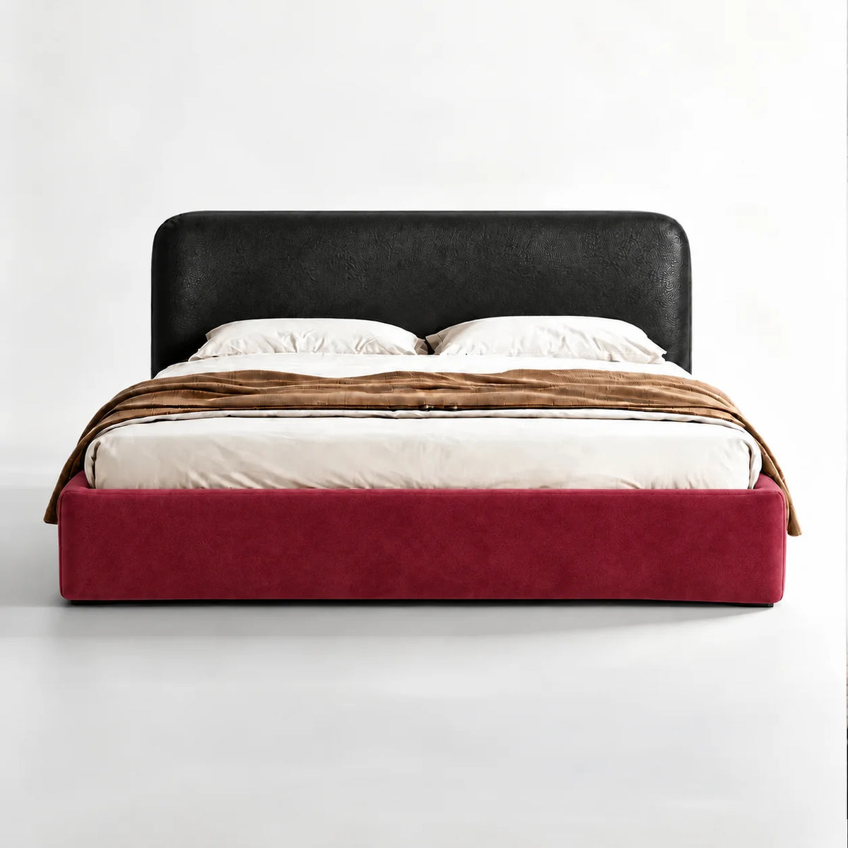 Burgundy · Stretch-Fit Inset Bed Frame Cover