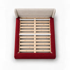 Burgundy · Stretch-Fit Inset Bed Frame Cover · Elastic Bands + Back Elastic