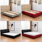 Burgundy · Stretch-Fit Inset Bed Frame Cover · Elastic Bands + Back Elastic