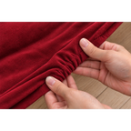 Burgundy · Stretch-Fit Inset Bed Frame Cover · Elastic Bands + Back Elastic