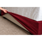 Burgundy · Stretch-Fit Inset Bed Frame Cover · Elastic Bands + Back Elastic