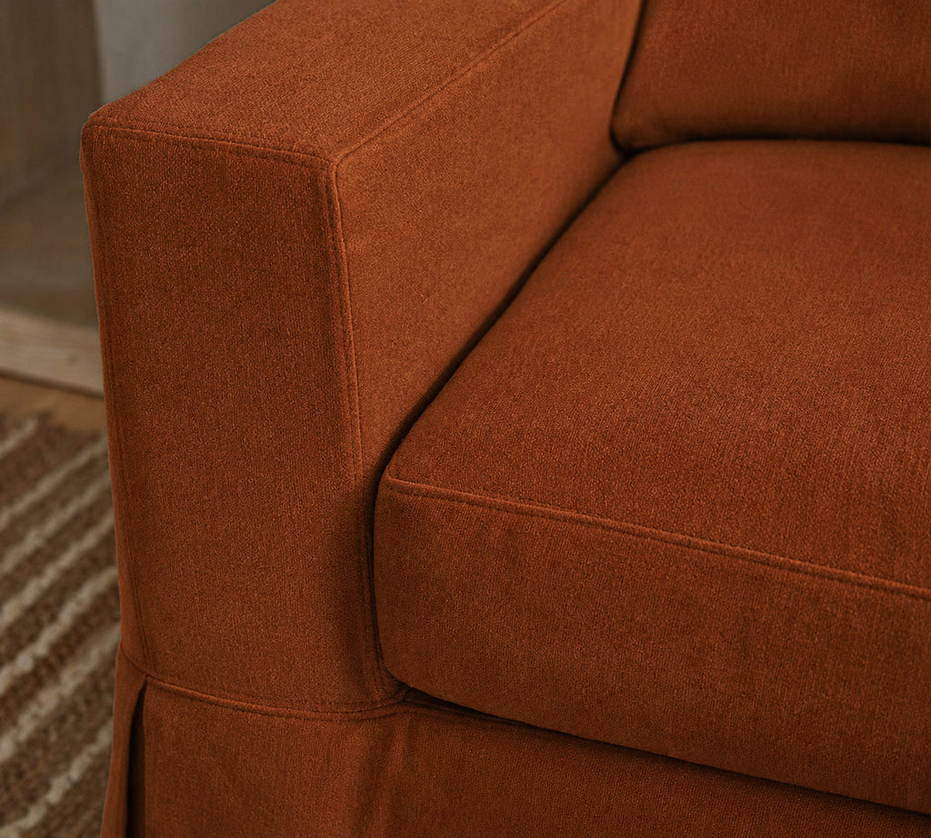 Burnished Caramel Luna-16 custom sofa slipcover