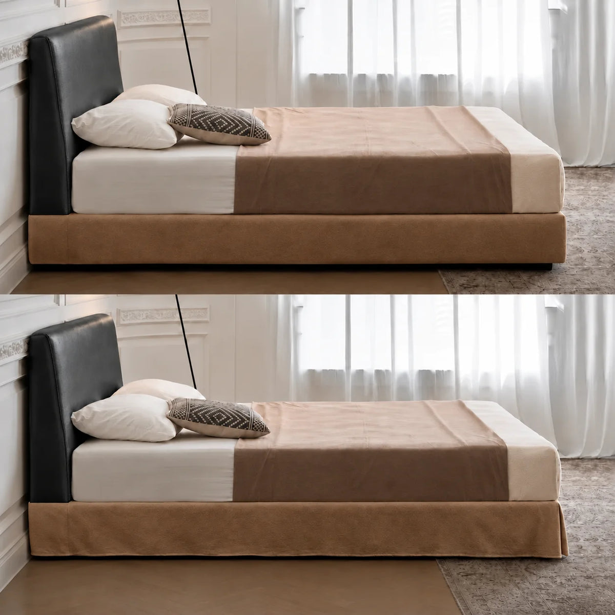 Camel Beige · Stretch-Fit Bed Frame Cover