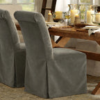 Camel Gray WB PBV2042 - 05 | Long-Skirt Dining Chair Slipcover