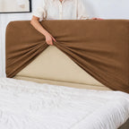 Camel Beige · Stretch-Fit Bed Headboard Cover