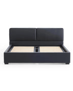 Upholstered Platform Bed + Headboard Cover | Elara Flax