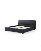 Upholstered Platform Bed + Headboard Cover | Elara Flax