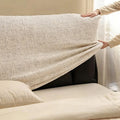 Woven Linen-Texture Stretch-Fit Bed Headboard Cover