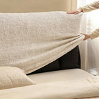 Woven Linen-Texture Stretch-Fit Bed Headboard Cover