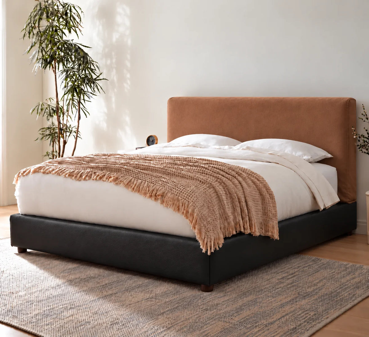 Caramel Brown · Stretch-Fit Bed Headboard Cover