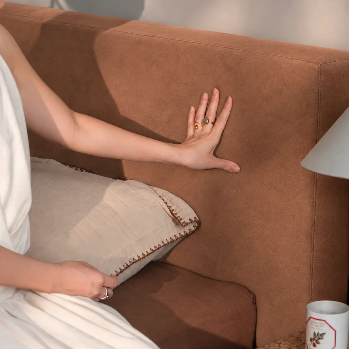 Caramel Brown · Stretch-Fit Bed Headboard Cover