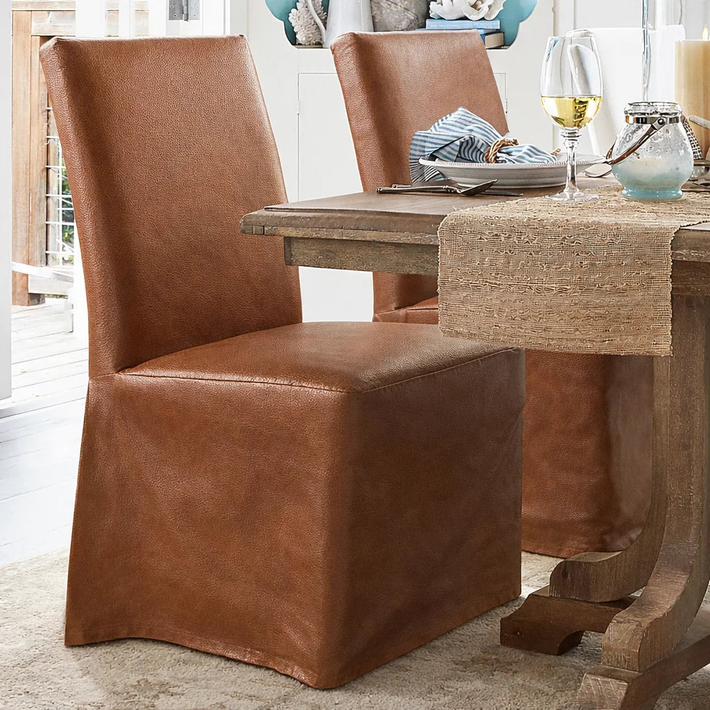 Caramel Minotti YX-24 | Long-Skirt Dining Chair Slipcover