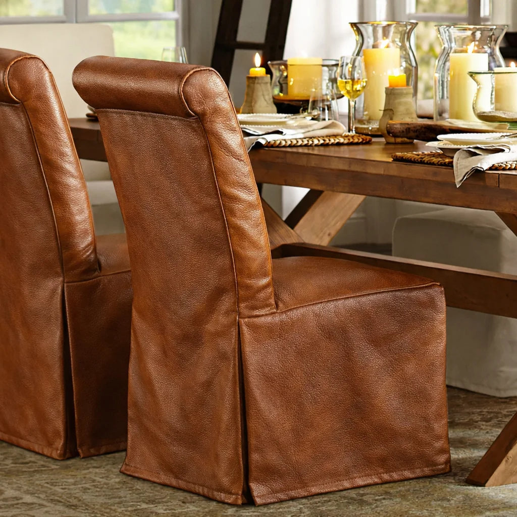Caramel Minotti YX-24 | Long-Skirt Dining Chair Slipcover